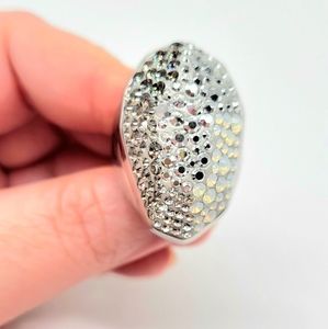 Swarovski Crystal Chunky Oversized Cocktail Ring with Opalescent Crystals